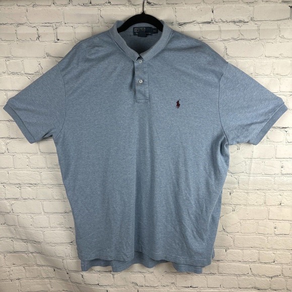 Ralph Lauren Polo Shirt Adult XL Light Blue Purple Pony‎ Short Sleeve Mens - Picture 2 of 8